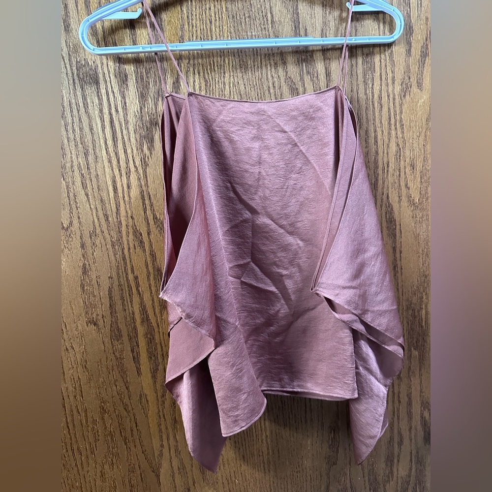 Express Satin Cold Shoulder Top